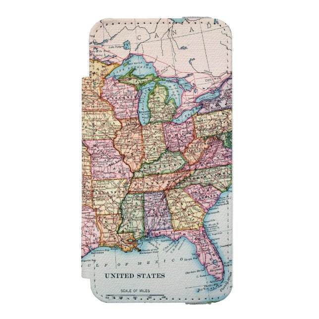 Map: United States, 1905 Incipio iPhone Wallet Case (Folio Front)