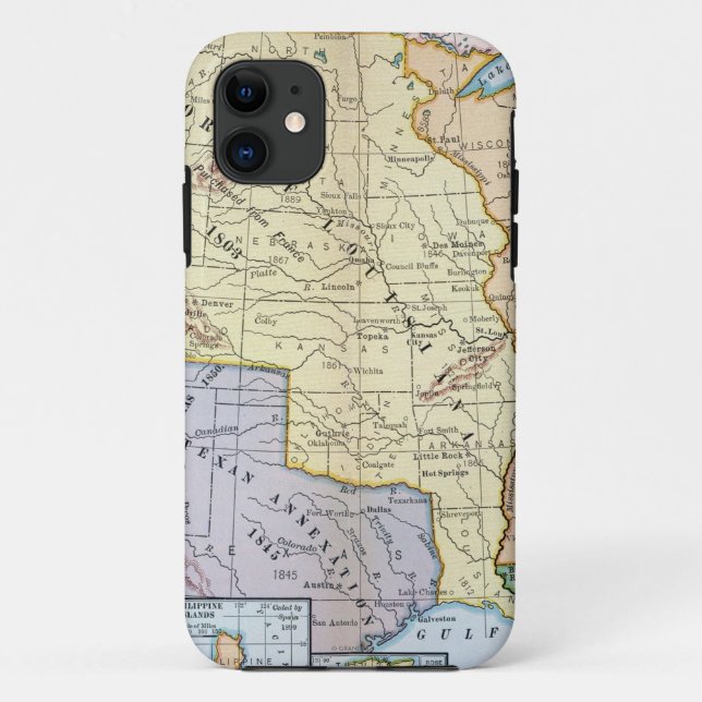 Map: US Expansion, 1905 Case-Mate iPhone Case (Back)