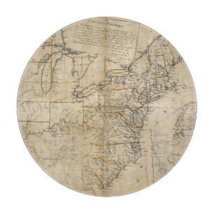 MAP: USA, 1783 CUTTING BOARD