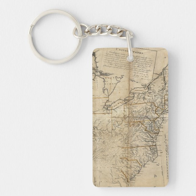 MAP: USA, 1783 KEY RING (Front)