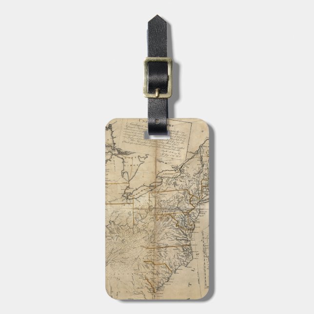 MAP: USA, 1783 LUGGAGE TAG (Front Vertical)