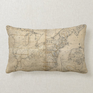 MAP: USA, 1783 LUMBAR CUSHION
