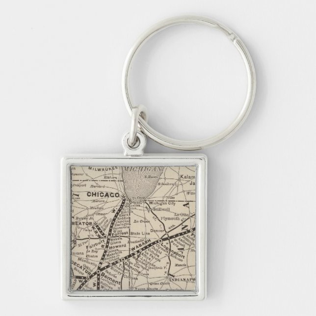 Map Wabash Railway Key Ring (Front)