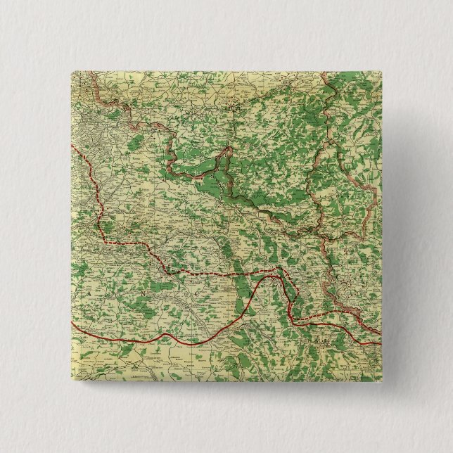 Map Western Front 15 Cm Square Badge (Front)