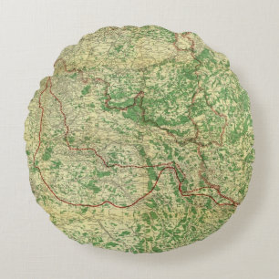 Map Western Front Round Cushion