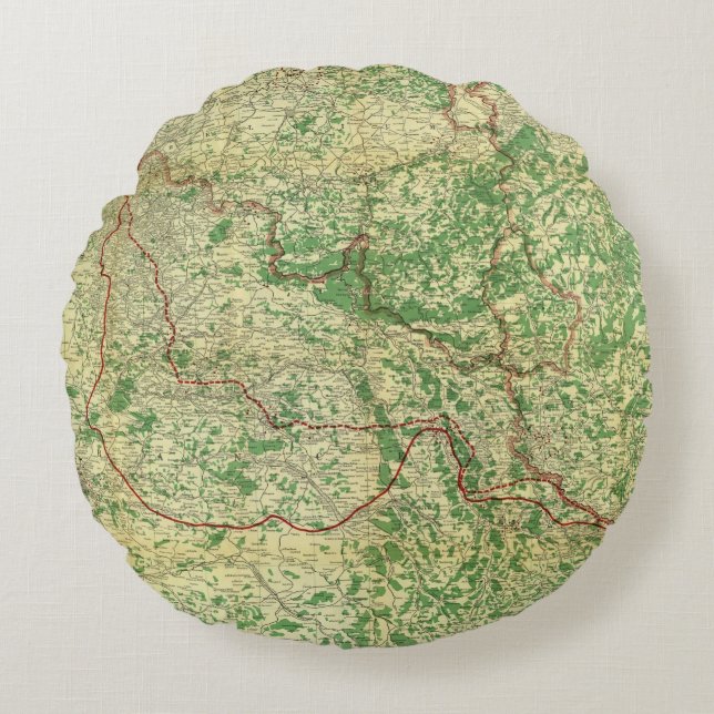 Map Western Front Round Cushion (Front)