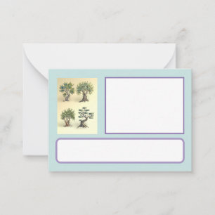 map with trimmed olive trees Provence. Card