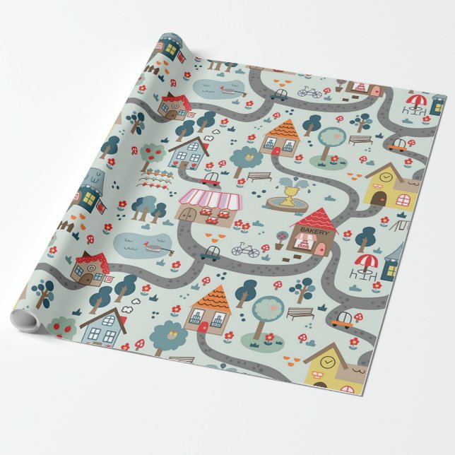 Map Wrapping Paper (Unrolled)