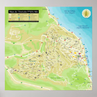 Mapa da cidade de Tiberíades na Galileia em Israel