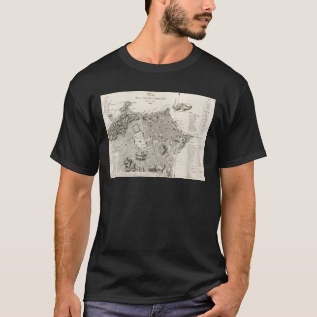 Mapa da cidade do Rio de Janeiro (1820) T-Shirt (Front)