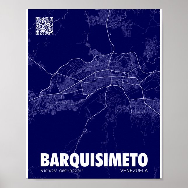 Mapa de Barquisimeto - Venezuela City Map Poster (Front)
