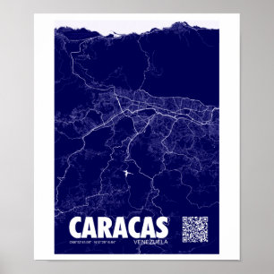 Mapa de Caracas - Venezuela Travel City Map Poster