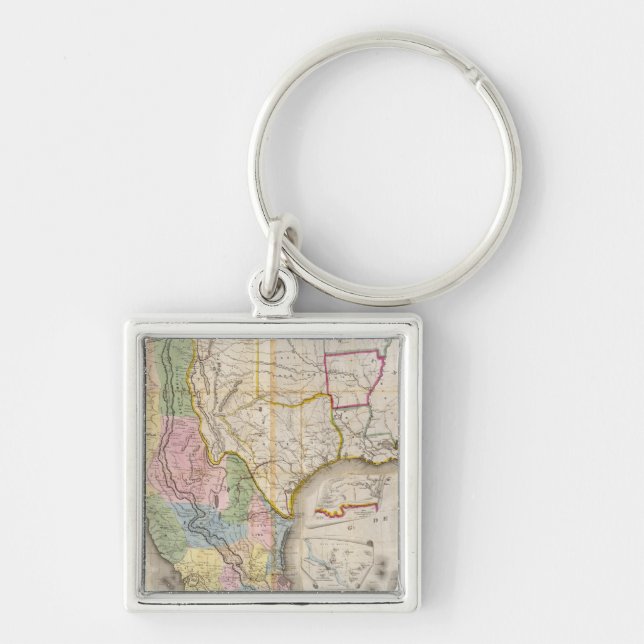 Mapa de los Estados Unidos De Mejico Key Ring (Front)