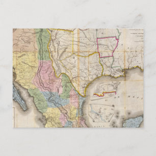 Mapa de los Estados Unidos De Mejico Postcard