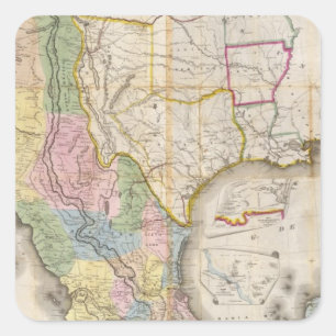 Mapa de los Estados Unidos De Mejico Square Sticker