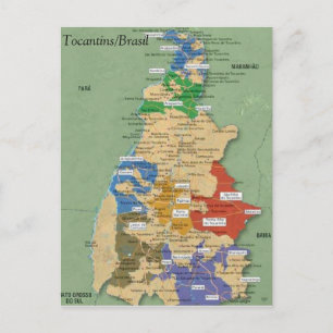 Mapa do Tocantins Postcard