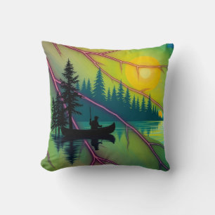 Maple Aurora Canoe River Guidance Dawn Cushion