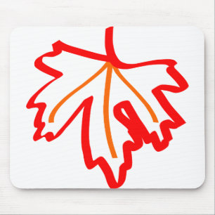Maple Autumn Fall Leaf Orange Red Mouse Pad