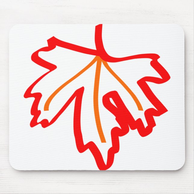 Maple Autumn Fall Leaf Orange Red Mouse Pad (Front)