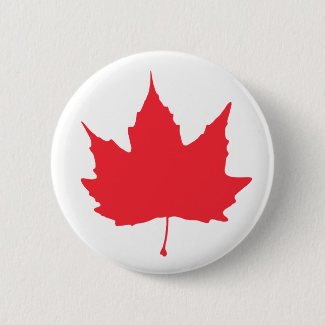Maple autumn leaf 6 cm round badge (Front)