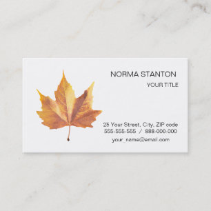 Maple autumn leaf business card
