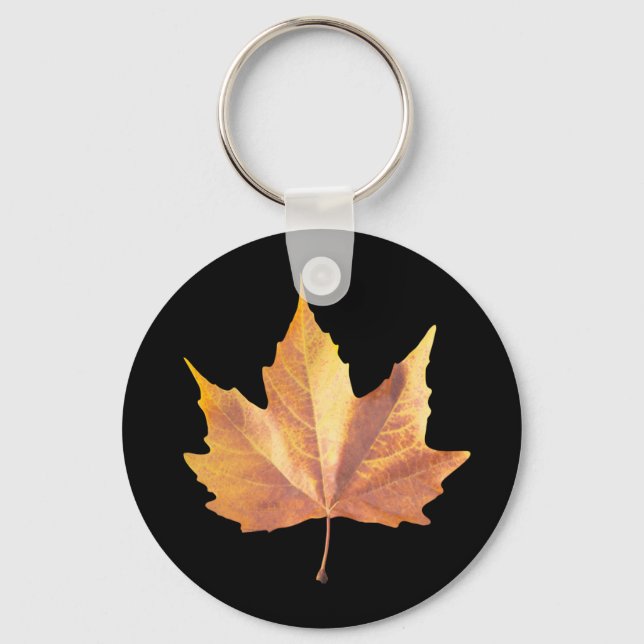 Maple autumn leaf key ring (Front)