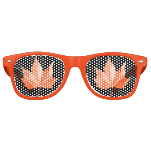 Maple autumn leaf retro sunglasses
