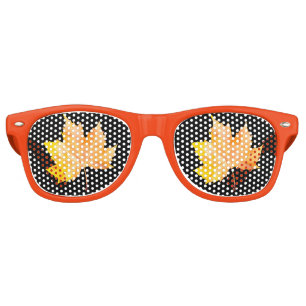 Maple autumn leaf retro sunglasses