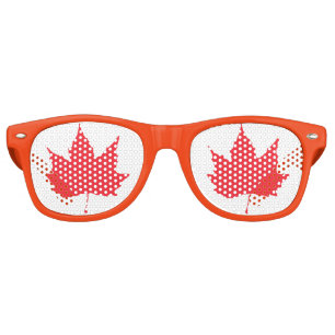 Maple autumn leaf retro sunglasses
