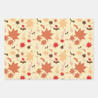Maple autumn leaves wrapping paper sheet