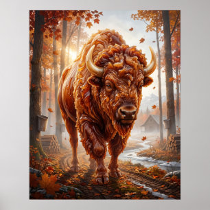 Maple Bison Sugar Woods Poster