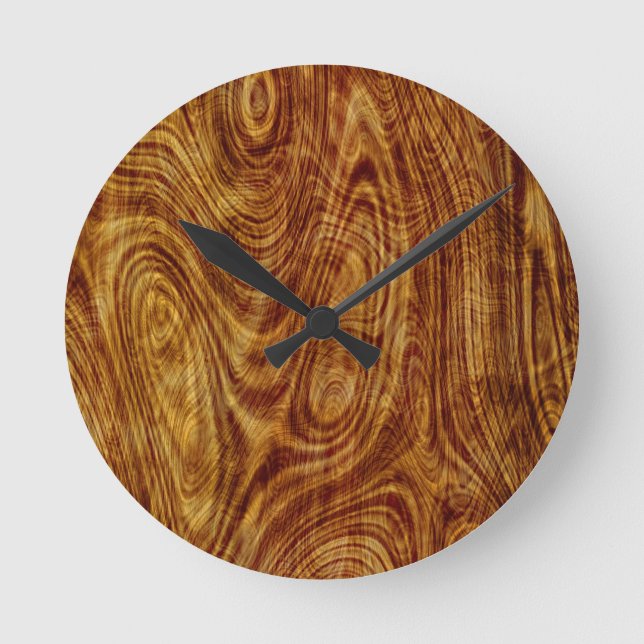 Maple Burlwood Nature Tree Wood Effect Clock (Front)
