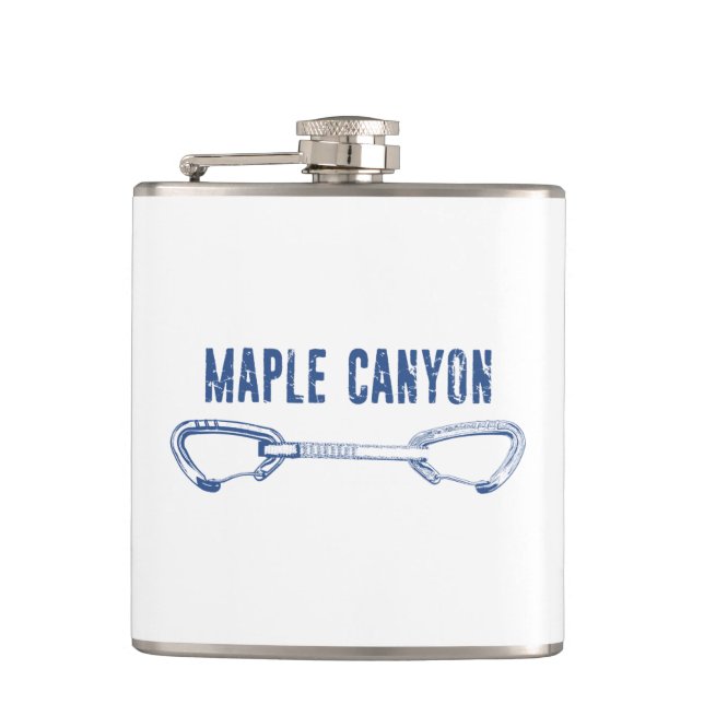 Maple Canyon Climbing Quickdraw Hip Flask (Front)