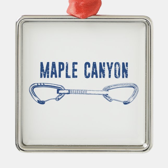 Maple Canyon Climbing Quickdraw Metal Ornament (Front)