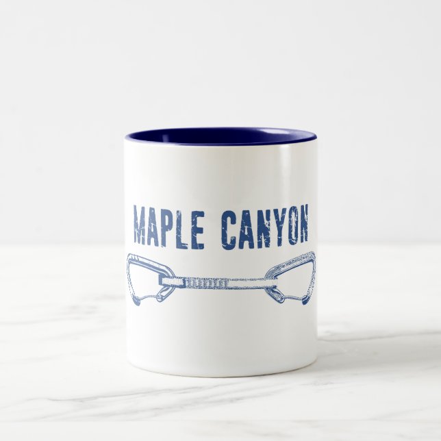 Maple Canyon Climbing Quickdraw Two-Tone Coffee Mug (Center)