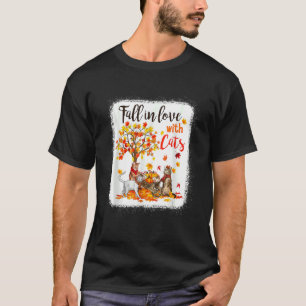 Maple Cat Leaf Fall Hello Autumn Bicycle T-Shirt
