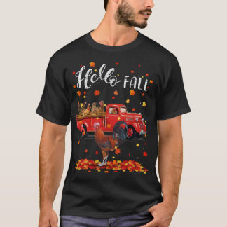 Maple Chicken Leaf Fall Autumn Red Truck T-Shirt