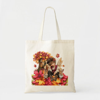 Maple Clan Fairy Boy with Rabbits Tote Bag