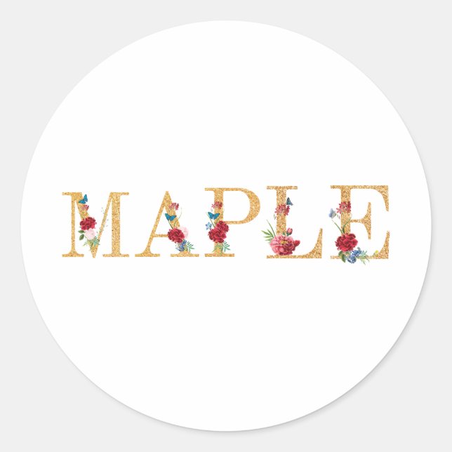 Maple  classic round sticker (Front)