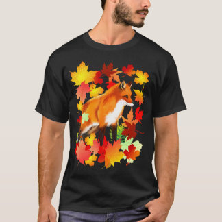Maple Fox Leaf Fall Autumn Leaves Nature Seasons T-Shirt