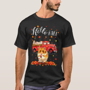 Maple Hamster Leaf Fall Autumn Red Truck Mens Wome T-Shirt