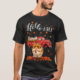 Maple Hamster Leaf Fall Autumn Red Truck T-Shirt