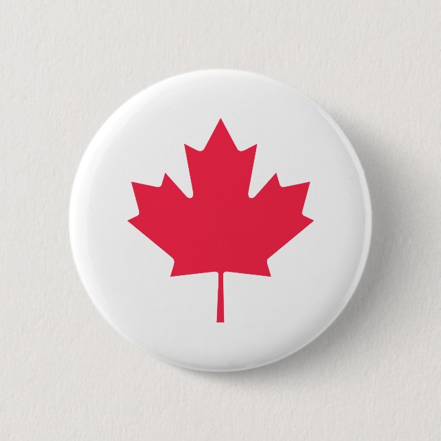 Maple leaf 6 cm round badge (Front)