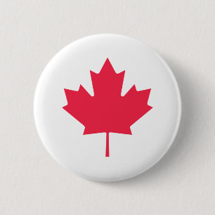 Maple leaf 6 cm round badge