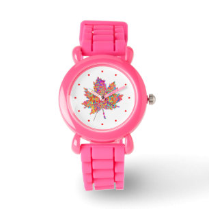 Maple Leaf Action Painting Splatter Watch