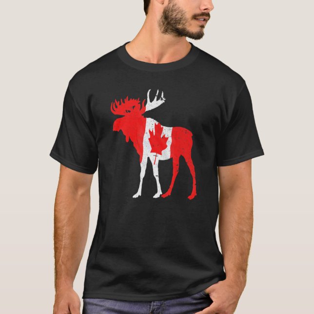 Maple Leaf Animal Canadian Flag Canada T-Shirt (Front)