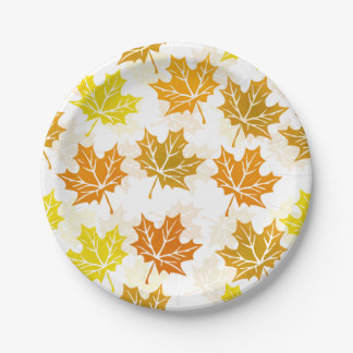 Maple Leaf Autumn Leaves Fall Foliage Thanksgiving Paper Plate