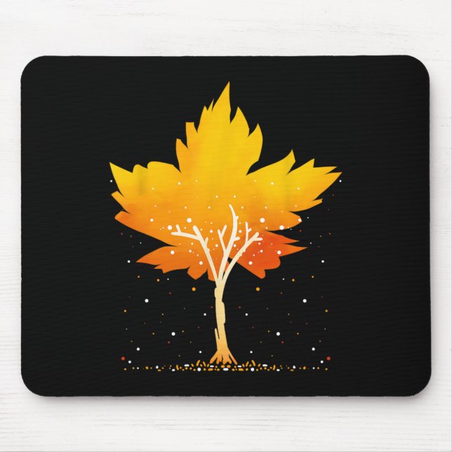 Maple Leaf Autumn Tree Orange Fall Leaves Season  Mouse Pad (Front)