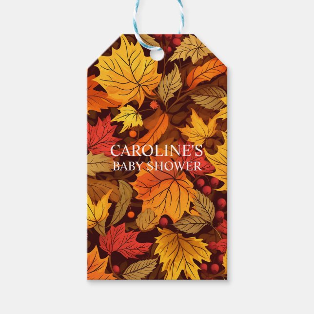 Maple Leaf Baby Shower  Gift Tags (Front)
