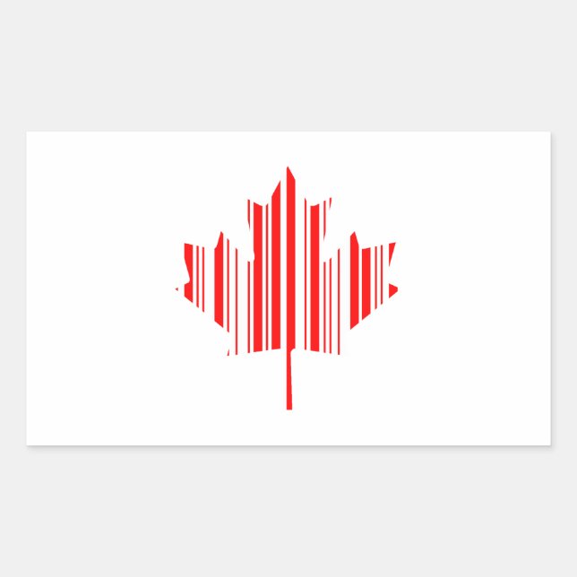 MAPLE LEAF BAR CODE CANADA FLAG Barcode Pattern Rectangular Sticker (Front)